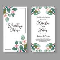 dos tarjetas de invitaciones de boda vector
