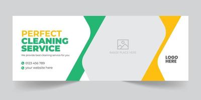 Cleaning service social media cover design or web banner design vector