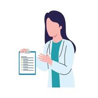 female doctor with clipboard vector