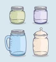 jars glass of colors vector