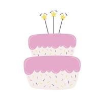 pink birthday cake vector