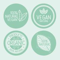 vegan and natural frames vector