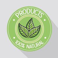 cartel de productos 100 por ciento naturales. vector