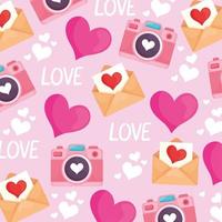 pattern of love icons vector