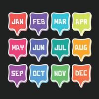 Colorful Monthly Header Planner Stickers premium Vector