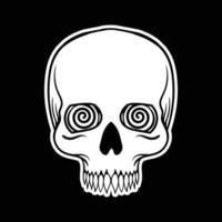 hand drawn black and white skull for tattoo sticker poster etc premium vector
