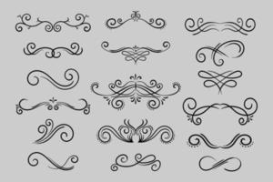 Collection set of label ornament Premium Vector