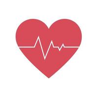 corazón con ritmo cardiaco vector