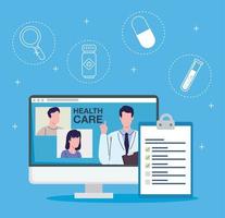 healthcare online attention vector