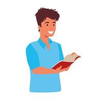 man reading book vector