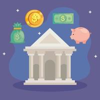 banking with financial icons vector