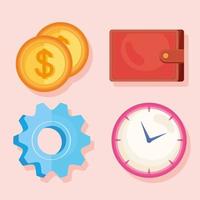 four budget management icons vector