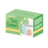 té verde en caja vector