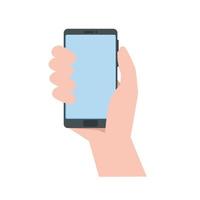 mano con smartphone vector