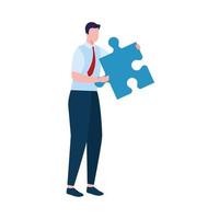 businessman with puzzle piece vector