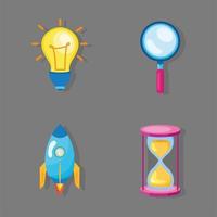 four knowledge concept icons vector