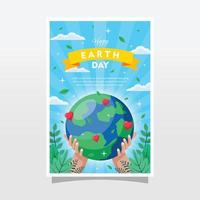 Earth Day Poster Template Background vector