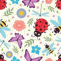 Bugs Cartoon Pattern Background vector