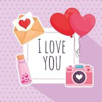 i love you card vector