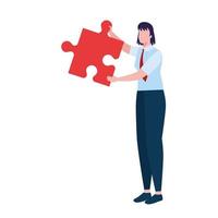 businesswoman with puzzle piece vector