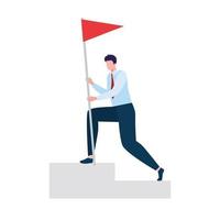 businessman with red flag vector