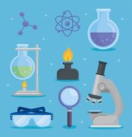 iconos laboratorio quimica vector