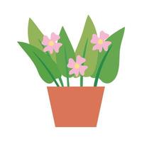 pot plant with flowers vector