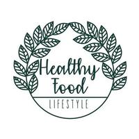 healthy food lifestyle label vector