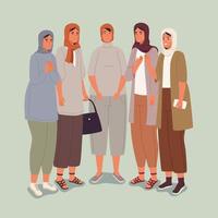 group muslim women vector