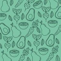 pattern of fruits and vegetables vector
