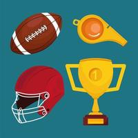 four american football icons vector