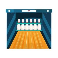 bowling pins in lane vector