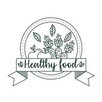 healthy food label vector