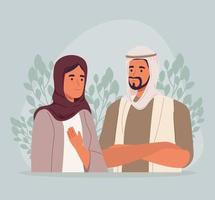 young couple muslim vector