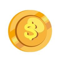 golden coin dollar vector