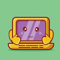 sad laptop character mascot isolated cartoon in flat style design vector