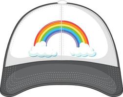 una gorra gris con un patrón de arcoíris vector