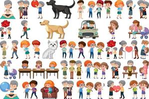 Set of different activities people in cartoon style vector