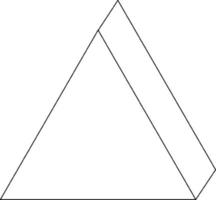 Triangular prism shape doodle outline for colouring vector