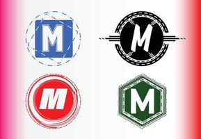 paquete de plantillas de diseño de logotipo e icono de letterm vector