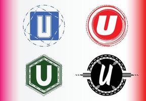 paquete de plantillas de diseño de logotipo e icono de letteru vector