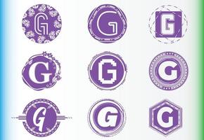 G letter logo and icon design template bundle vector