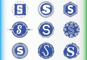 S letter logo and icon design template bundle vector