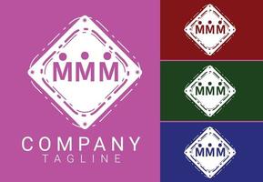 MMM letter new logo and icon design vector