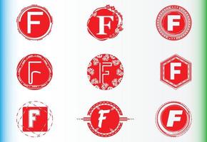 paquete de plantillas de diseño de logotipo e icono de letra f vector