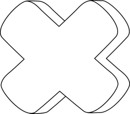 Mathematics multiplication symbol doodle outline for colouring