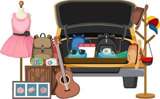 Object for sale at the car boot vector