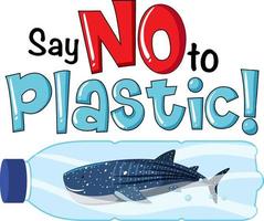 Say no to plastic typography design vector