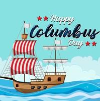 Happy Columbus day banner with flagship vector