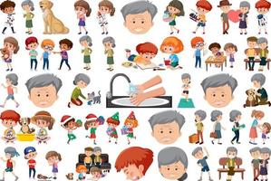 Set of different activities people in cartoon style vector